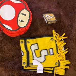 Nintendo Super Mario Brothers Toad bag and scarf.